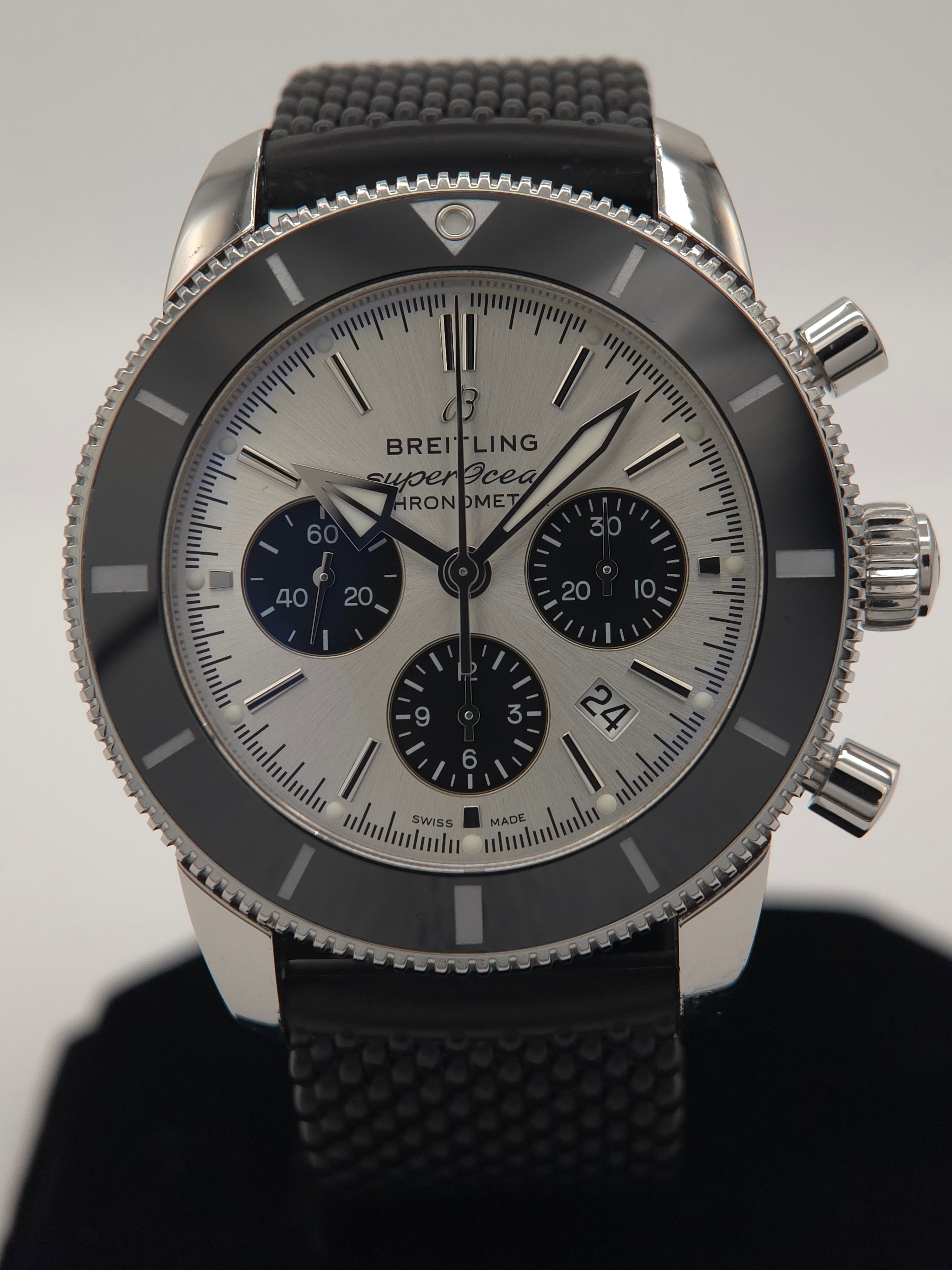 Breitling Superocean Heritage B01 Chronograph 44 Silver Dial Full Set (Ref: AB0162121G1A1)