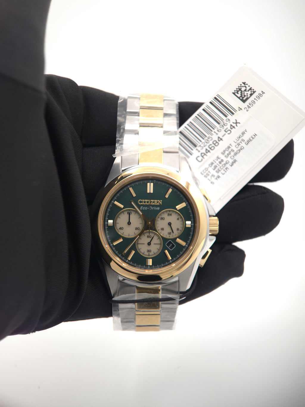 Citizen Sport Luxury Eco-Drive Chronograph 43mm Green Dial (Model CA4684-54X) - Brand New