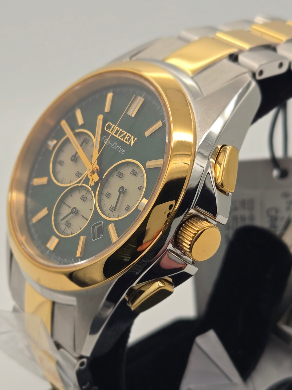 Citizen Sport Luxury Eco-Drive Chronograph 43mm Green Dial (Model CA4684-54X) - Brand New