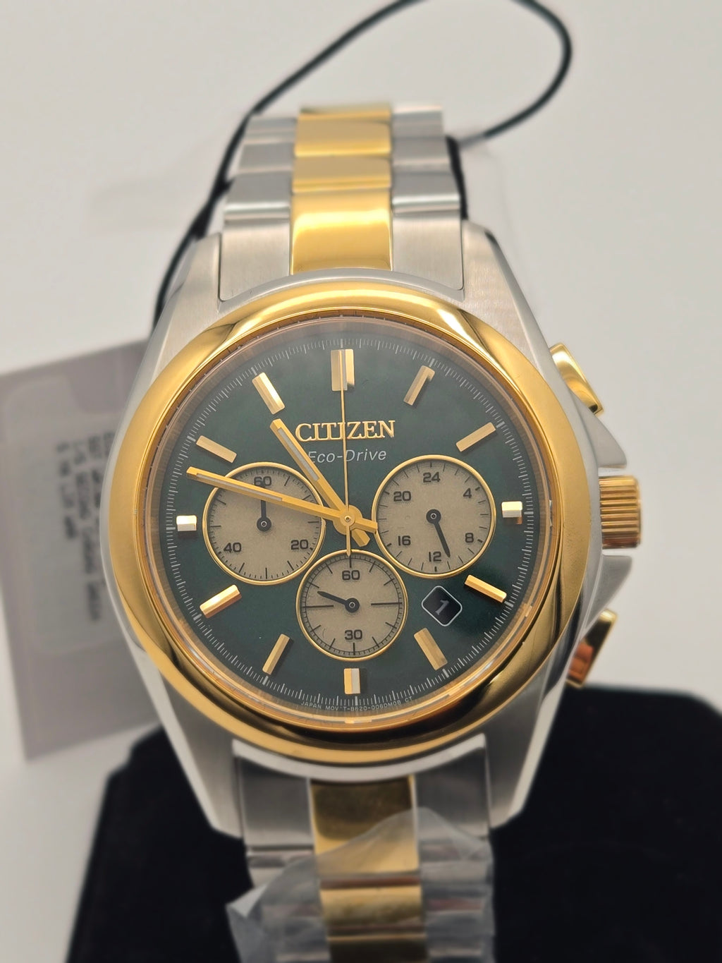 Citizen Sport Luxury Eco-Drive Chronograph 43mm Green Dial (Model CA4684-54X) - Brand New