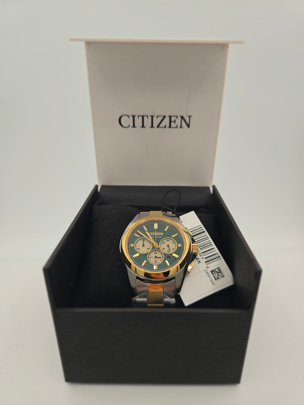Citizen Sport Luxury Eco-Drive Chronograph 43mm Green Dial (Model CA4684-54X) - Brand New
