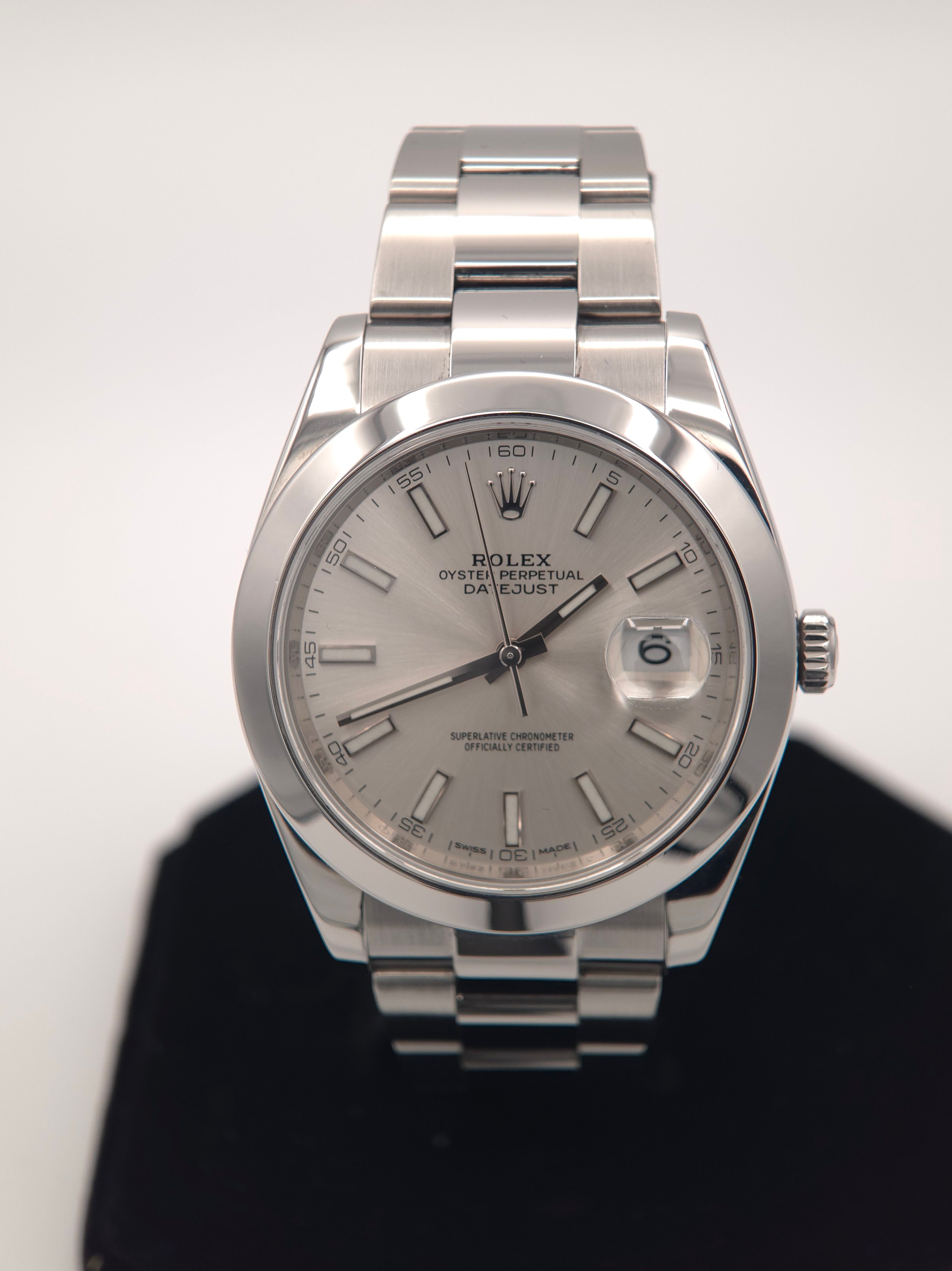 Rolex Datejust 41 Smooth Bezel Silver Dial Oyster (Ref: 126300) - eBay Authenticated