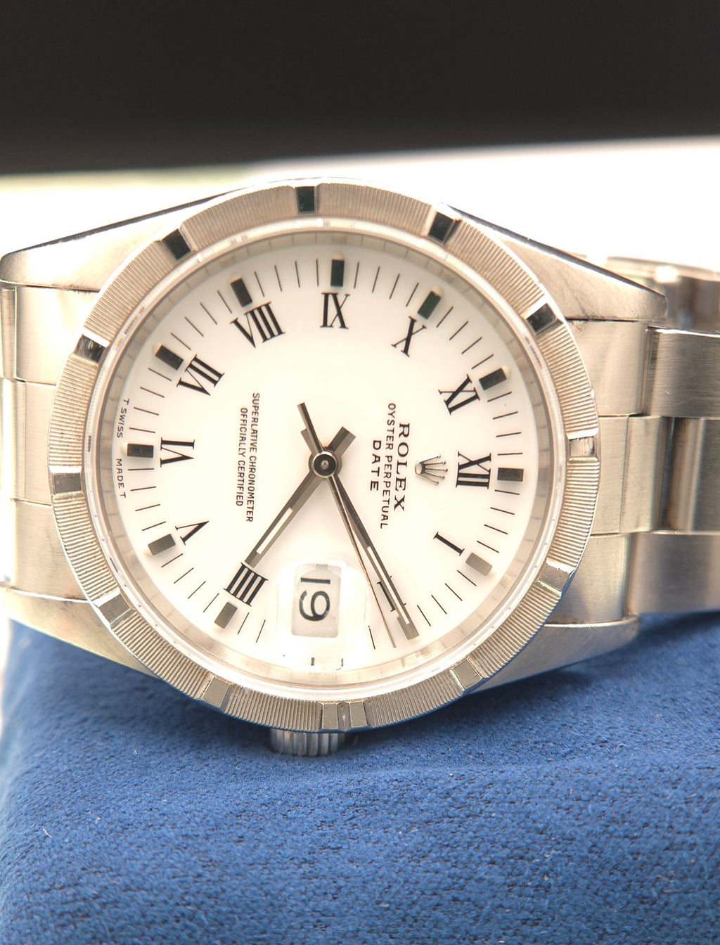 Rolex Oyster Perpetual Date 34mm 15210 White Roman Dial (1994 Papers)
