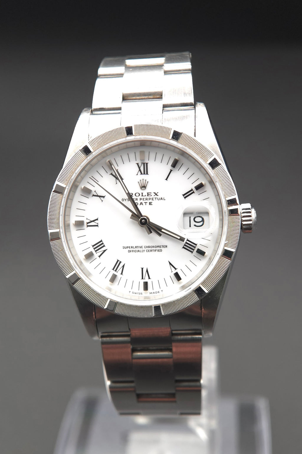 Rolex Oyster Perpetual Date 34mm 15210 White Roman Dial (1994 Papers)