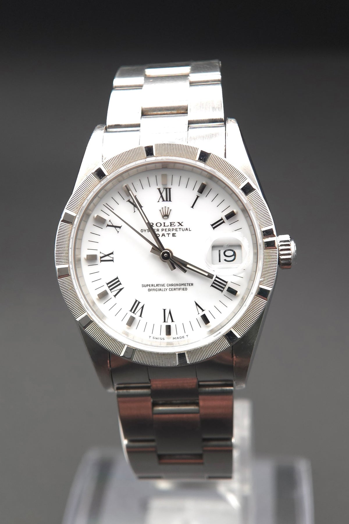 Rolex Oyster Perpetual Date 34mm 15210 White Roman Dial (1994 Papers)