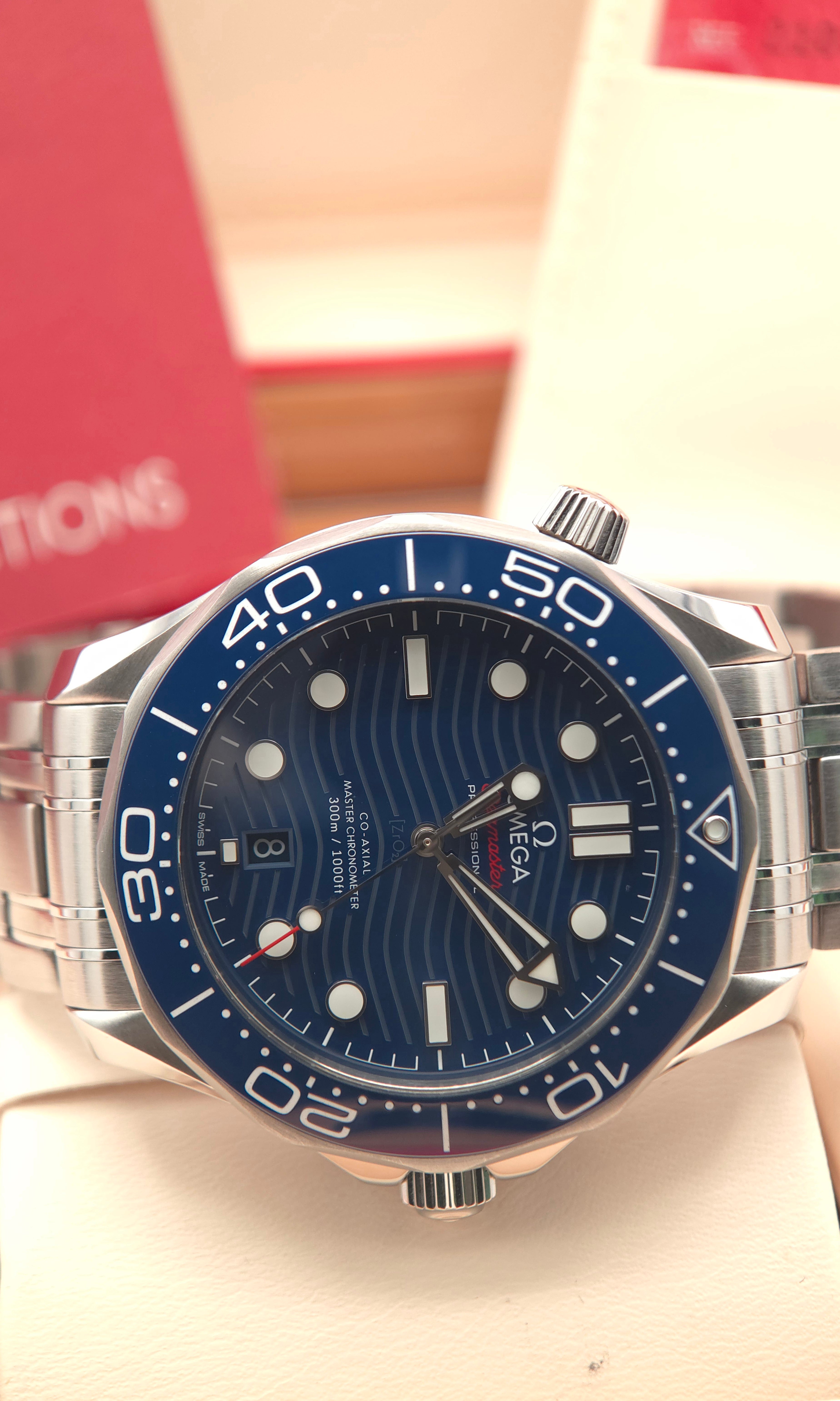 Omega Seamaster Diver 300M 42mm Blue Wave Dial 210.30.42.20.03.001 (2023 Box & Papers)