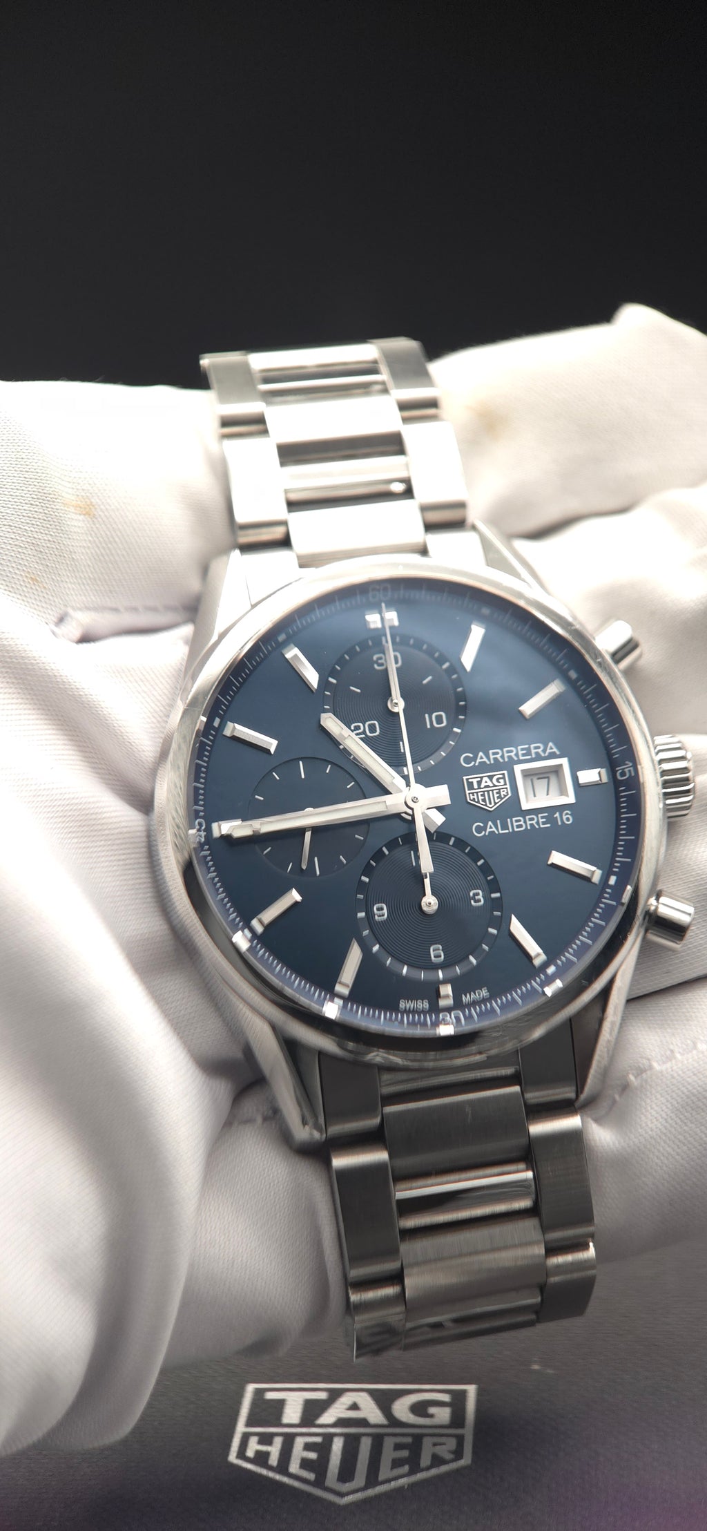 TAG Heuer Carrera Calibre 16 Chronograph 41mm Blue Dial CBK2112.BA0715 (Box & Papers)