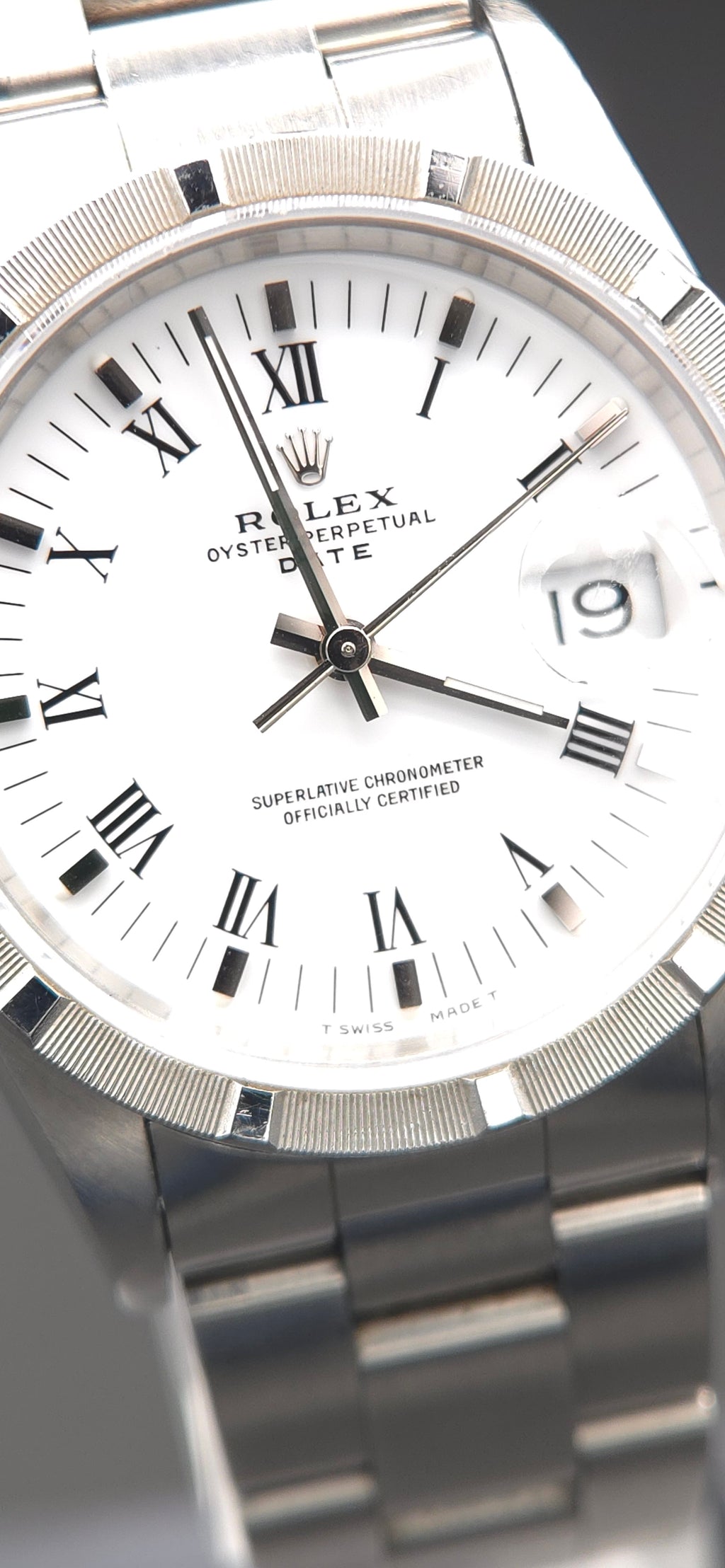 Rolex Oyster Perpetual Date 34mm 15210 White Roman Dial (1994 Papers)