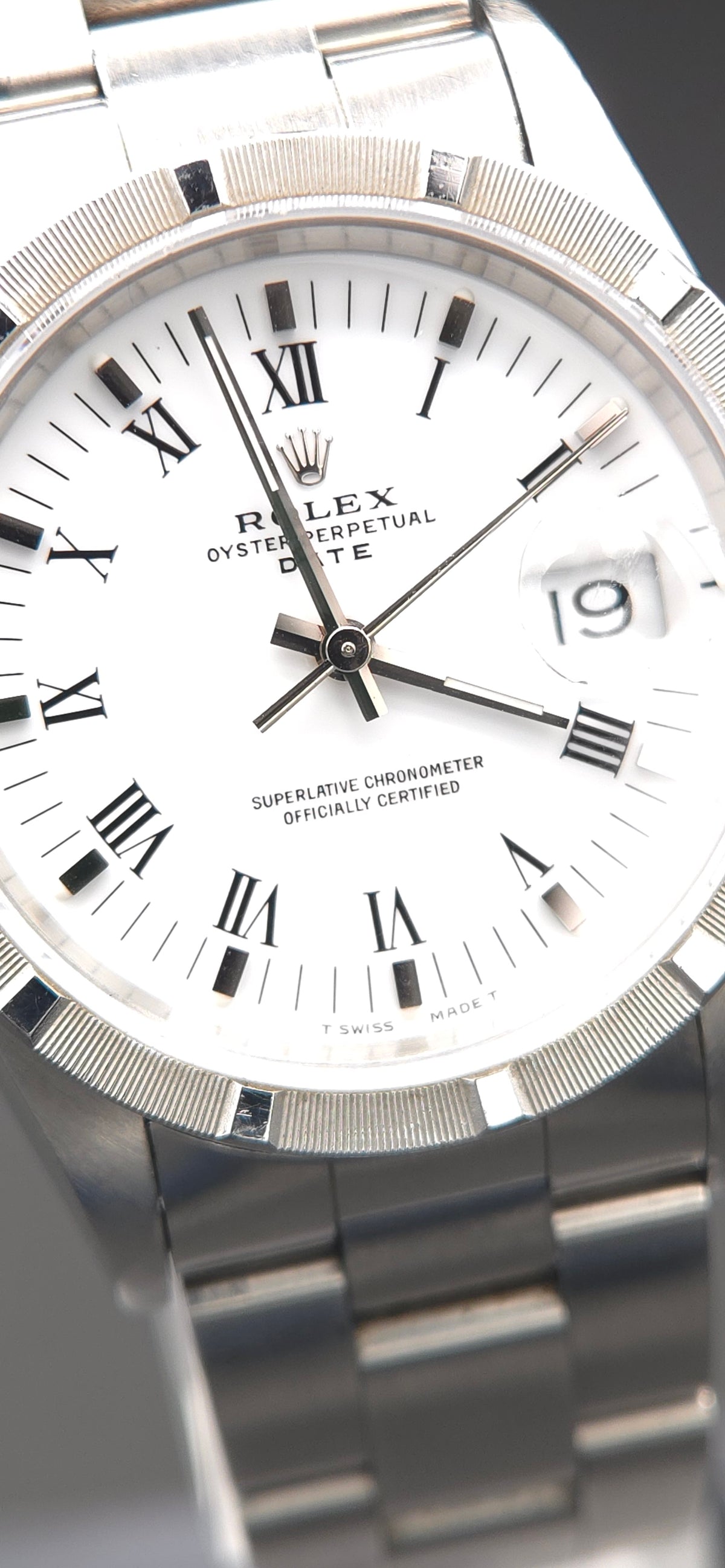 Rolex Oyster Perpetual Date 34mm 15210 White Roman Dial (1994 Papers)