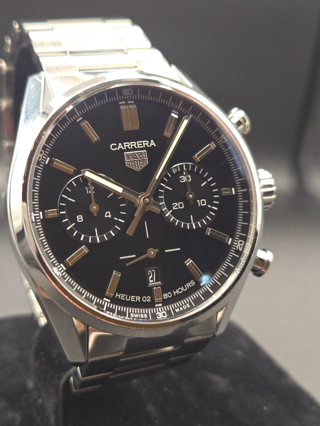 TAG Heuer Carrera Chronograph 42mm Black Dial Heuer 02 Full Set (Ref: CBN2010.BA0642)