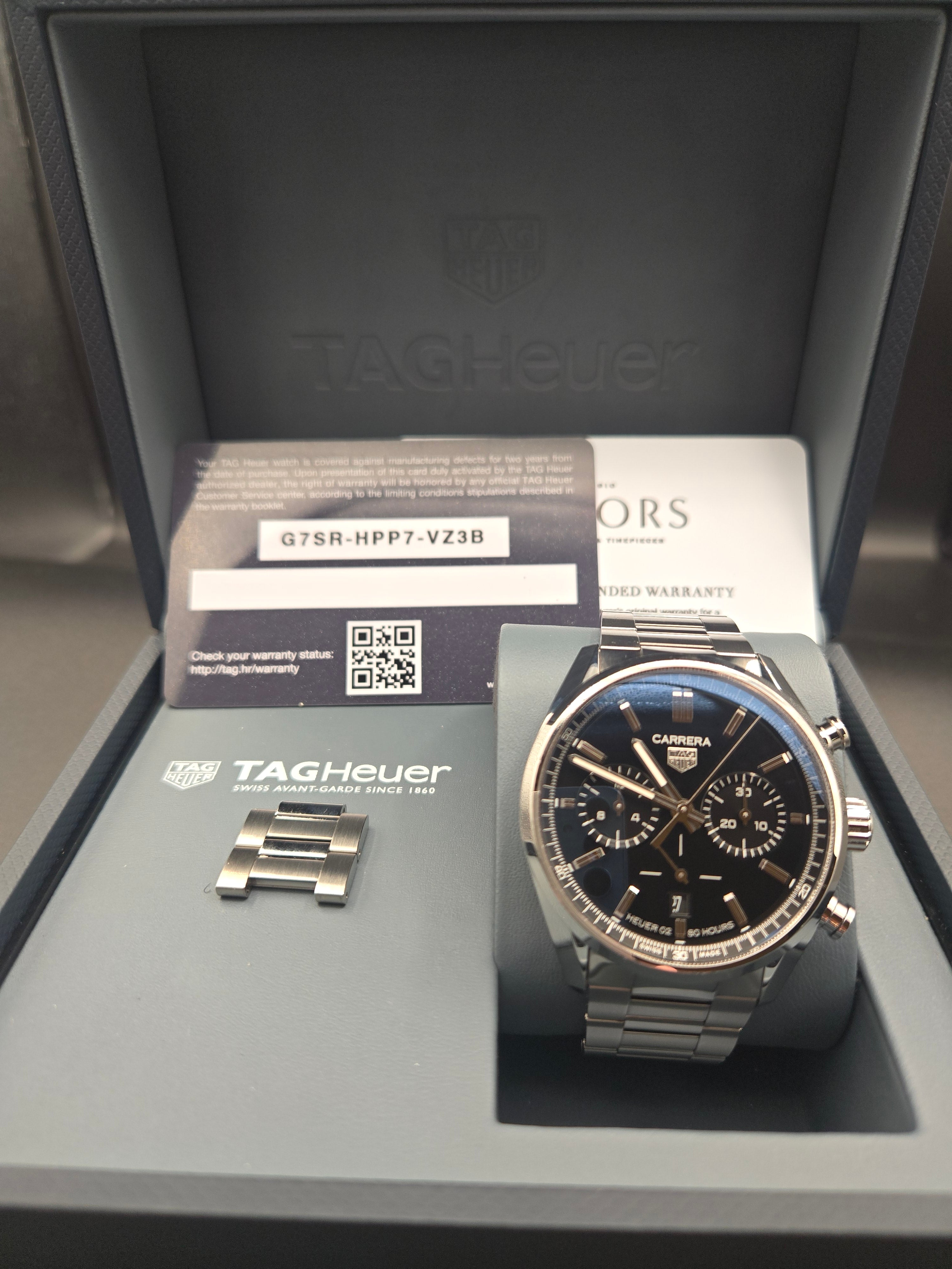 TAG Heuer Carrera Chronograph 42mm Black Dial Heuer 02 Full Set (Ref: CBN2010.BA0642)