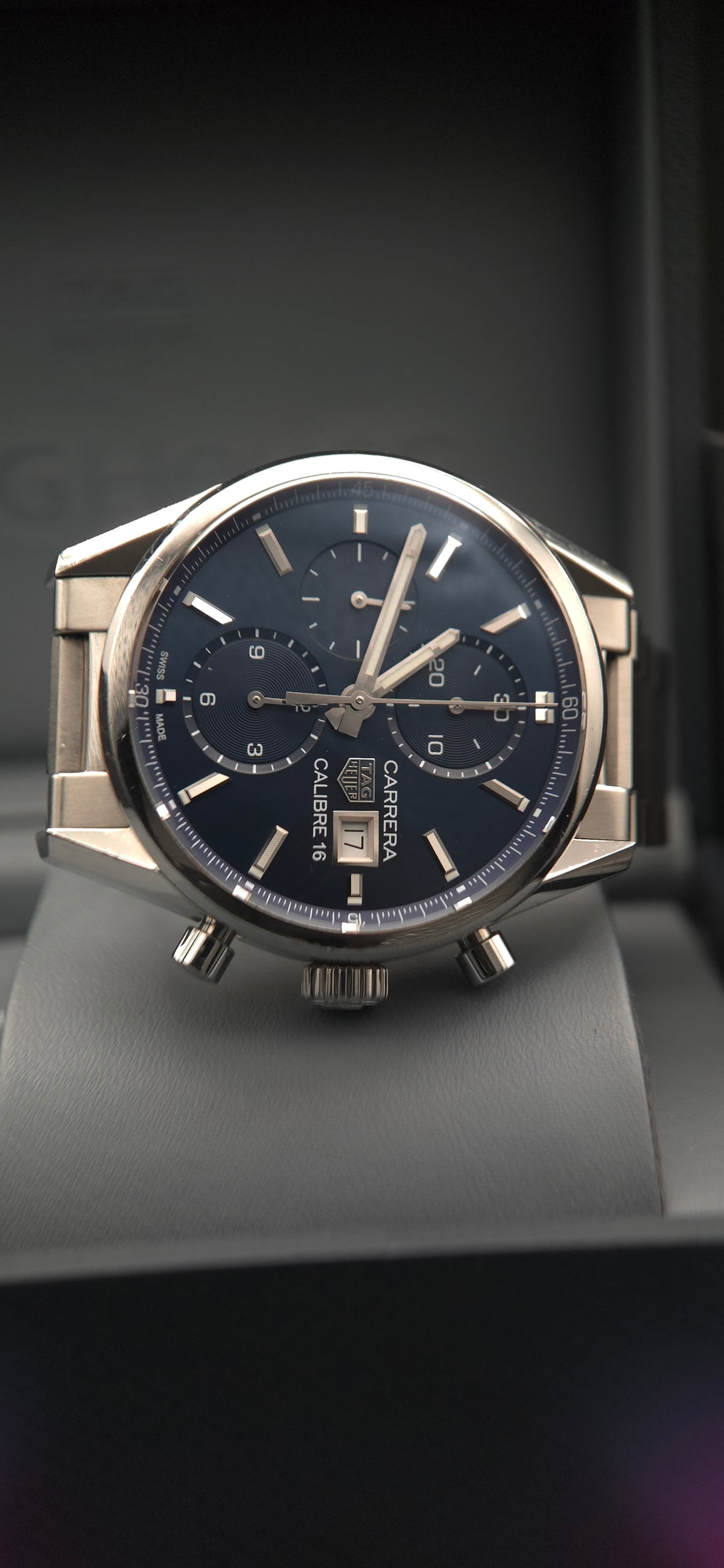 TAG Heuer Carrera Calibre 16 Chronograph 41mm Blue Dial CBK2112.BA0715 (Box & Papers)